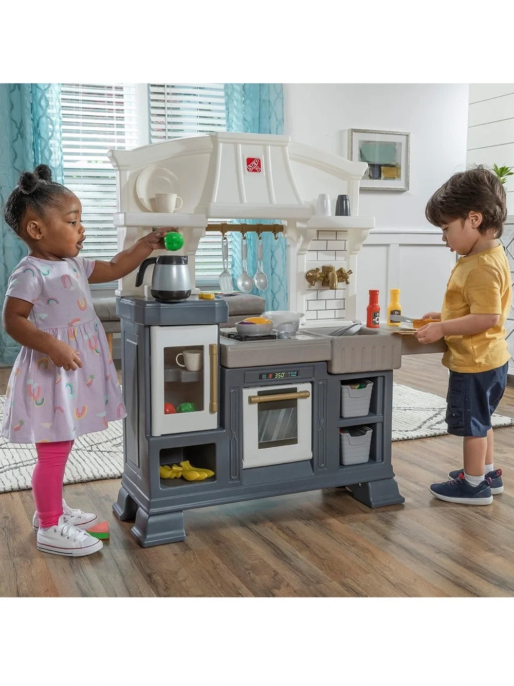 Step2 Play Kitchen Set in Gray and White with Accessories